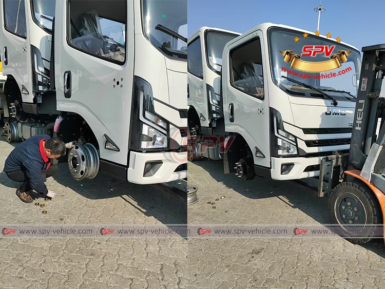 Remove the New Tyres and Rims of Cargo Trucks